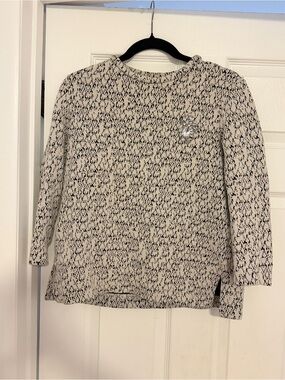 Zara Cream and Black Speckled Knit Sweater